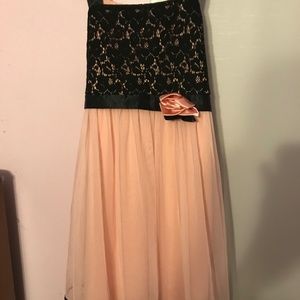 girls pink and black formal dress